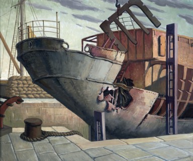 The "British Chancellor" in dry dock, Falmouth, Oct. 1940, 1940-1943. Creator: Harry Morley.