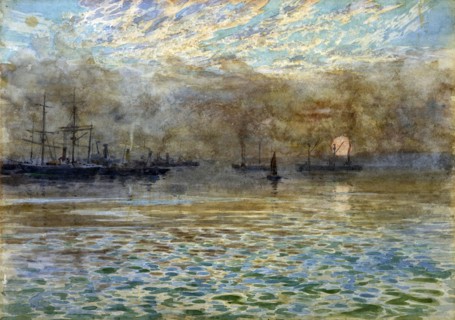 Winter morning, Wellington Harbour,  c1900. Creator: James McLauchlan Nairn.