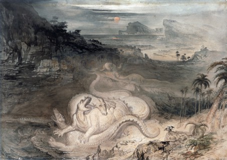 The country of the Iguanodon, 1837. Creator: John Martin.