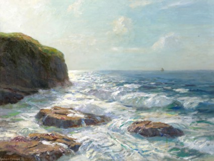 Silver sea, Irish coast, (c1910s). Creator: Julius Olsson.