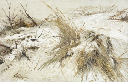 Snow on the sand dunes,  c1889-90. Creator: Petrus van der Velden.