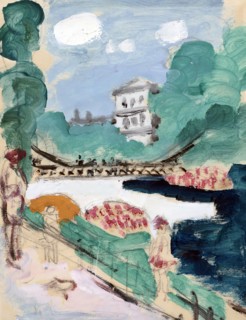 Bridge over river, (c1900s). Creator: Raymond McIntyre.
