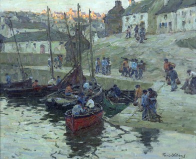 Fishermen at sundown, Audierne, Brittany, c1912. Creator: Terrick Williams.