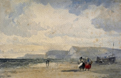 Figures on beach,  c1840-1880. Creator: William Roxby Beverley.