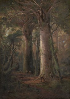 Scene of Kauri Bush, gumdiggers at work, 1892. Creator: Charles Blomfield.