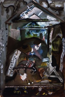 Barn interior, Dolaucothy, 1942. Creator: Frances Hodgkins.
