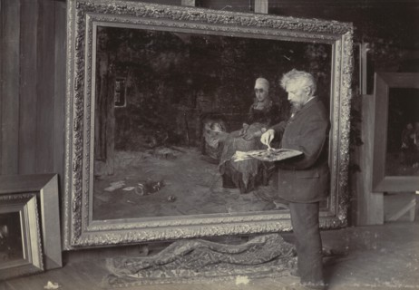 Petrus van der Velden at work, 1890s. Creator: Unknown.