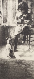 Jack and his dog, 1902. From the portfolio: Robert Demachy,c1902-1914. Creator: Robert Demachy.