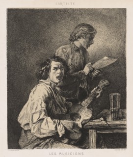 Les Musiciens (The Singers), 1845. Creator: Charles Emile Jacque.