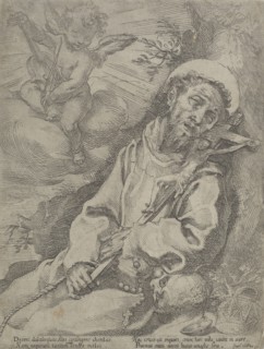 St Francis consoled by a musical angel,  c.1595. Creator: Francesco Vanni.