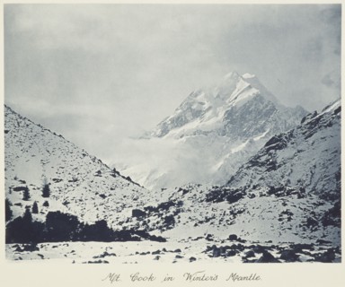 Mt. Cook in winter's mantle. From the album: Record Pictures of New Zealand,  1920s. Creator: Harry Moult.