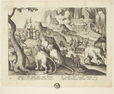 Venationes ferarum, avium, piscium (Hunts of wild animals, birds and fish). Plate 13, 1596. Creator: Hans Collaert the Younger.