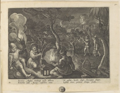 Venationes ferarum, avium, piscium (Hunts of wild animals, birds and fish). Plate 82, 1596. Creator: Hans Collaert the Younger.