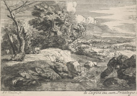 Landscape with a cascading river,  after 1667. Creator: Jan van Huchtenburg.