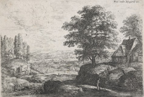 Landscape with a man with a walking stick,  Mid 17th century. Creator: Lucas van Uden.