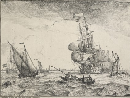 Seascapes with views of the Ij and Amsterdam, Rotterdam, Katwijk, etc. Untitled, 1701. Creator: Ludolf Bakhuizen.