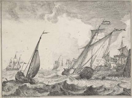 Seascapes with views of the Ij and Amsterdam, Rotterdam, Katwijk, etc. Untitled, 1701. Creator: Ludolf Bakhuizen.