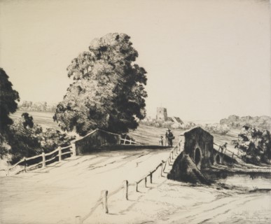 A Suffolk bridge,  1930s. Creator: Martin Hardie.