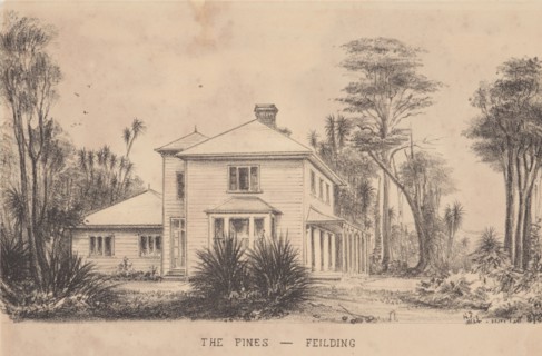 The Halcombe's house, "The Pines", at Feilding, 1878. Creator: Edith Stanway Halcombe.