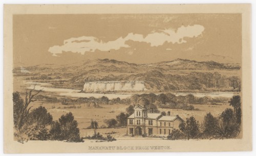 Manawatu Block from Westoe,  c.1878. Creator: Edith Stanway Halcombe.