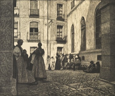 A Spanish courtyard, 1926. Creator: Sydney Lee.