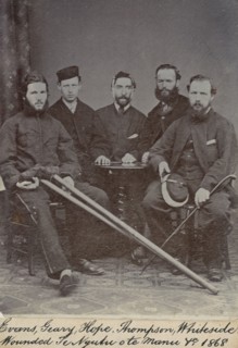 Evans, Geary, Hope, Thompson, Whiteside, wounded Te Ngutu o te Manu 1868,  c.1900. Creator: William Francis Gordon.