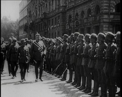 President Paul von Hindenburg of Germany Inspecting Soldiers, 1926. Creator: British Pathe Ltd.