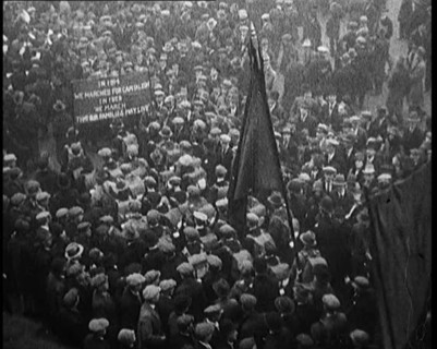 Hunger Marchers Arriving in London from South Wales, 1929. Creator: British Pathe Ltd.