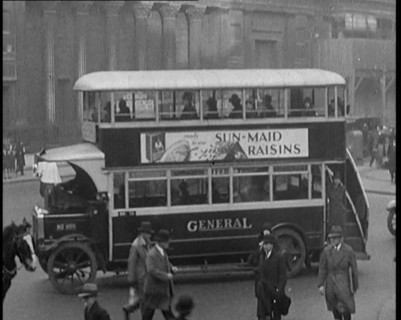 Buses Driving in Busy London Streets, 1929. Creator: British Pathe Ltd.