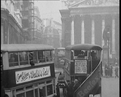 Buses Driving in Busy London Streets, 1929. Creator: British Pathe Ltd.