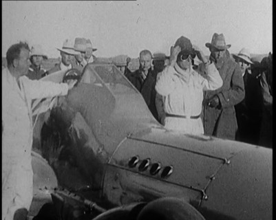 Malcolm Campbell with Blue Bird/Bluebird in South Africa, 1929. Creator: British Pathe Ltd.