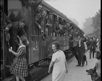 Allied Armies of Occupation Train Leaving the Station to Go Home, 1929. Creator: British Pathe Ltd.
