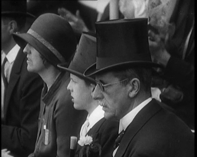 A Male Civilian Wearing a Top Hat Watching a Cricket Match, 1920. Creator: British Pathe Ltd.