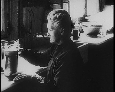 Marie Sklodowska Curie, the Famous Physicist and Chemist, in Her Laboratory, 1920. Creator: British Pathe Ltd.
