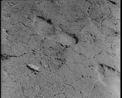Footprint Outside American Aviator Charles Augustus Lindbergh's House During a Kidnapping..., 1930s. Creator: British Pathe Ltd.