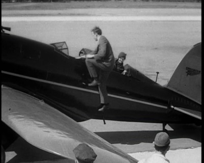 American Aviator Charles Augustus Lindbergh and His Wife Anne Morrow Lindbergh Embarking..., 1930s. Creator: British Pathe Ltd.