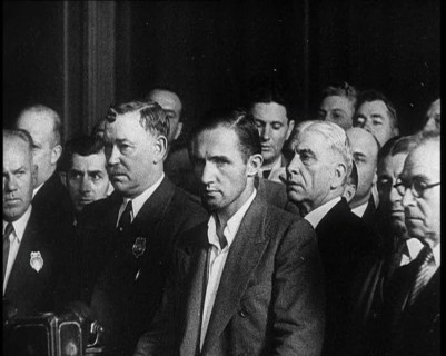 Bruno Richard Hauptmann Entering a Court Room for a Bail Hearing in Connection With the..., 1930s. Creator: British Pathe Ltd.