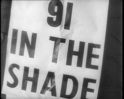 Newspaper Headline Reading ‘91 in the Shade’, 1933. Creator: British Pathe Ltd.