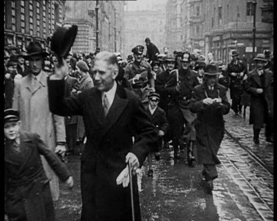 Franz von Papen Walking Towards Camera Surrounded by a Crowd, 1933. Creator: British Pathe Ltd.