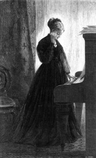 I Cannot Sing the Old Songs, by Miss A. Claxton, in the Suffolk-Street Exhibition, 1868. Creator: W Thomas.