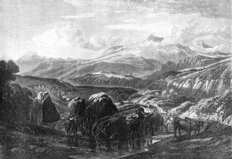 Morning-View in the Highlands of Braemar, by W.L. Leitch,...winter exhibition..., 1868.  Creator: Mason Jackson.