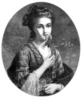 The Blonde, by Schlesinger, in MacLean's Gallery, Haymarket, 1869. Creator: W Thomas.