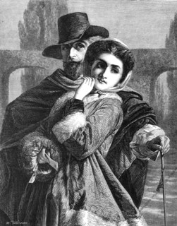 The Guardian, by A. Elmore, R.A., in the Winter Exhibition at the French Gallery, Pall-Mall, 1865. Creator: W Thomas.