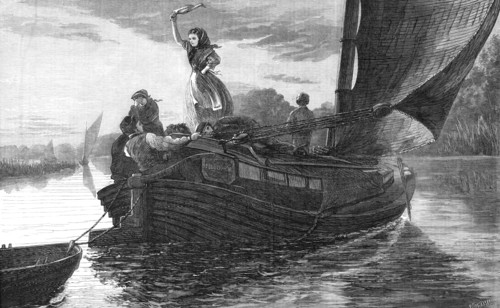 Wafted Away, by F. B. Barwell,...winter exhibition of oil paintings at the Dudley Gallery, 1868. Creator: W Thomas.