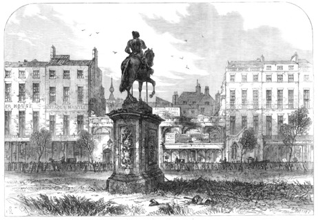 A sketch in Leicester-Square, 1868. Creator: Unknown.