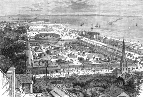 Bird’s eye view of the International Maritime Exhibition at Havre, 1868. Creator: Unknown.