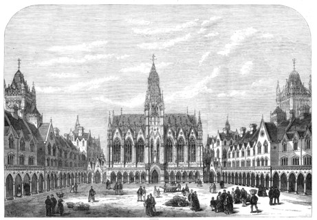 Columbia Market, Bethnal-Green, the quadrangle, 1869. Creator: F. Watkins.