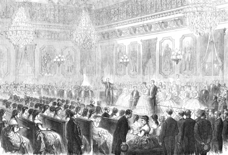 Concert in the Salle des Marechaux, at the Tuileries, 1869. Creator: Unknown.