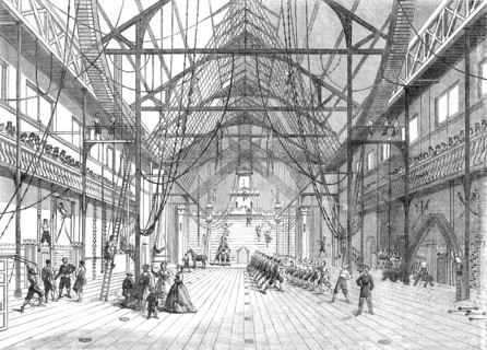 Interior of the new Gymnasium in Myrtle-Street, Liverpool, 1865. Creator: Unknown.