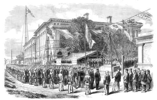 Laying the Foundation-Stone of the new Masonic Temple at Shanghai, 1865. Creator: Unknown.